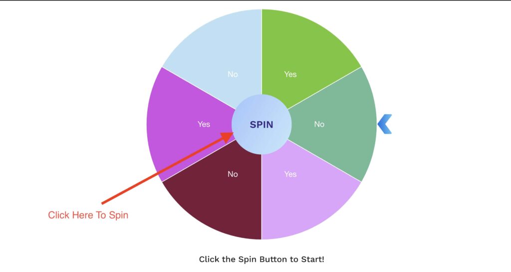 Spin Yes or No Wheel